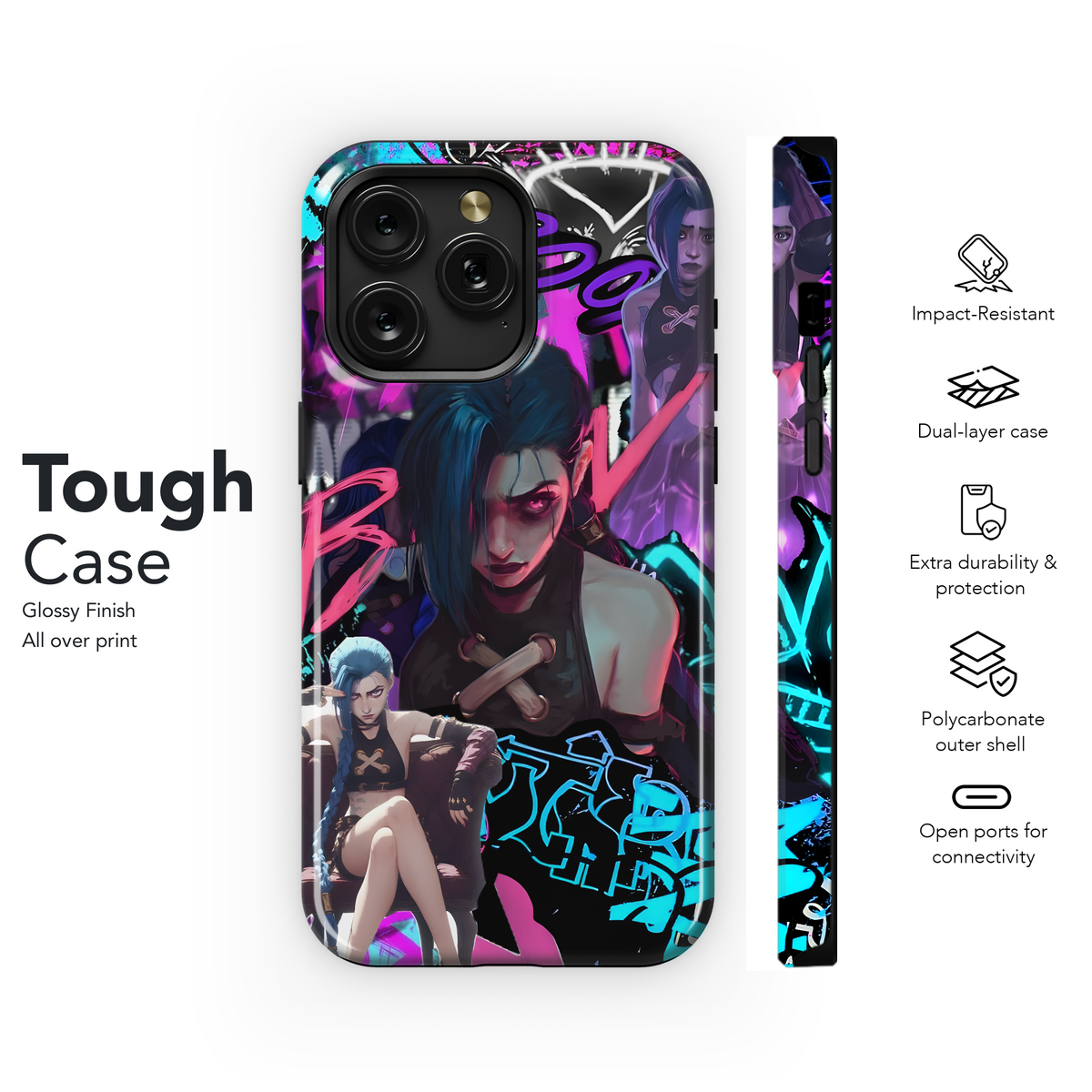 Arcane Cyberpunk Style Phone Case iPhone Samsung Cover Pixel 4053 - Image 6