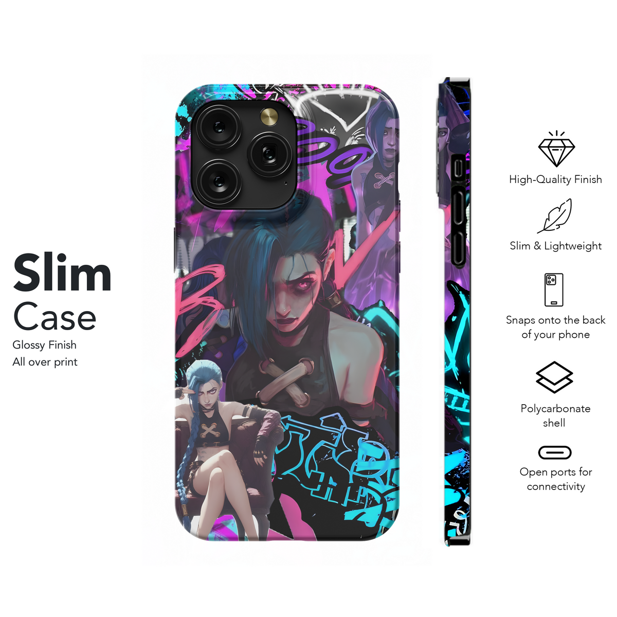 Arcane Cyberpunk Style Phone Case iPhone Samsung Cover Pixel 4053 - Image 7