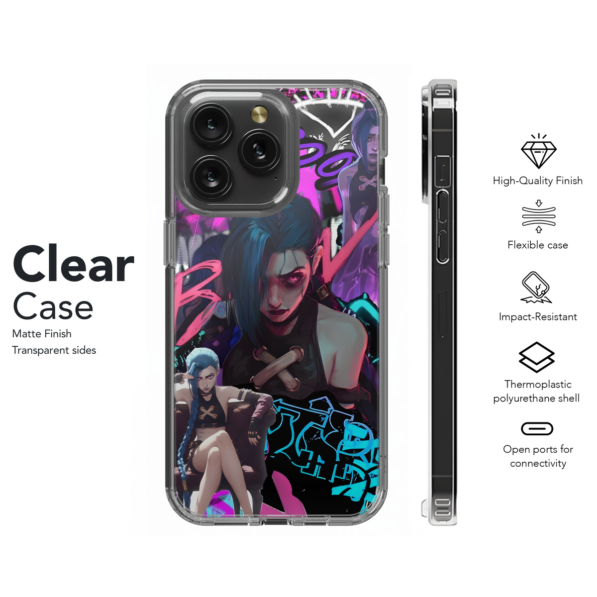 Arcane Cyberpunk Style Phone Case iPhone Samsung Cover Pixel 4053 - Image 8