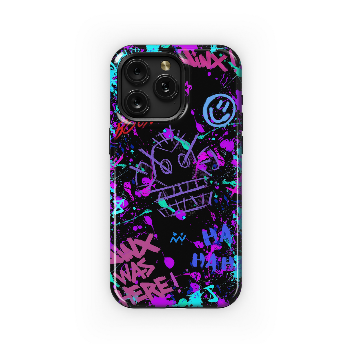 Arcane Neon Graffiti Skull Phone Case iPhone Samsung Cover Pixel 4055 - Image 1