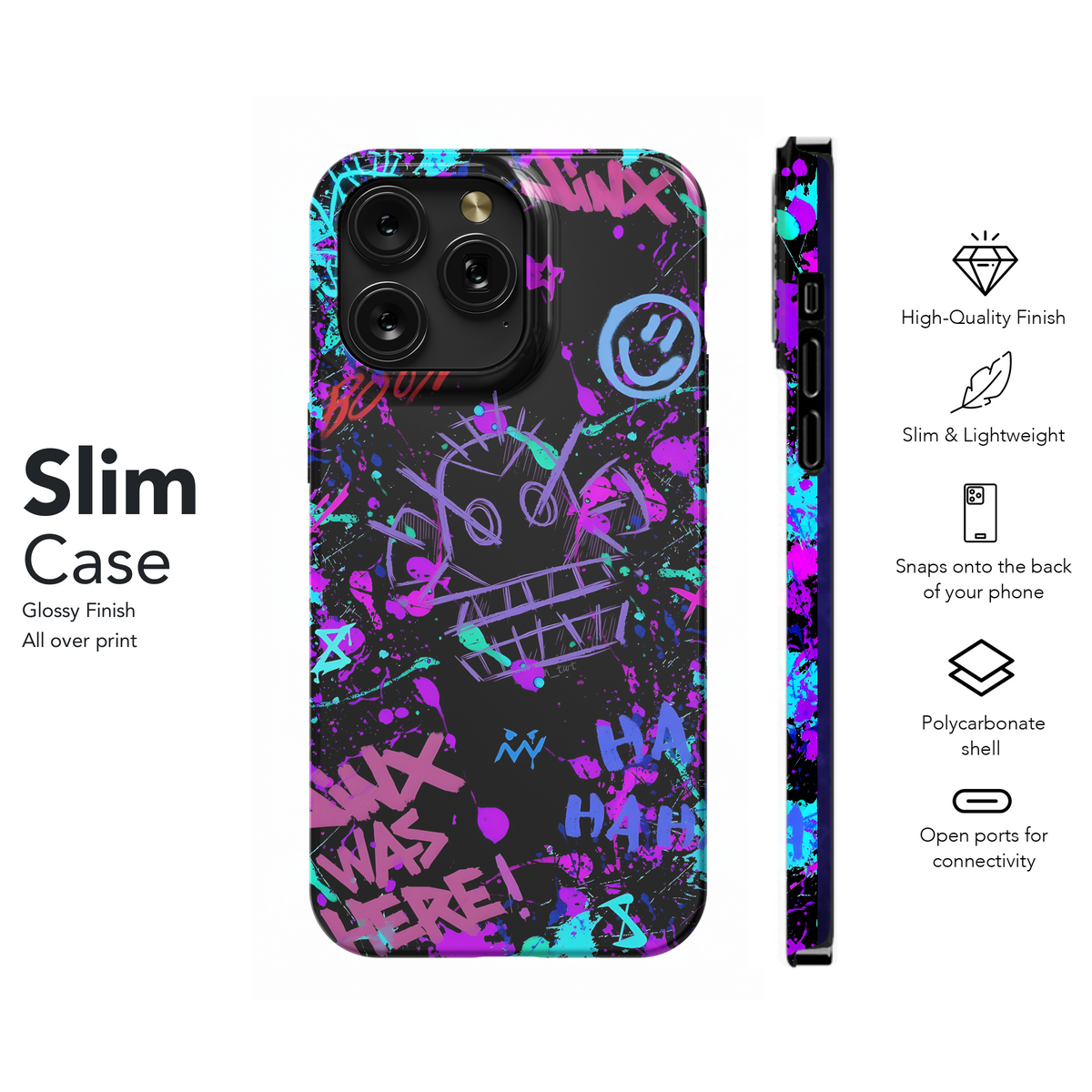 Arcane Neon Graffiti Skull Phone Case iPhone Samsung Cover Pixel 4055 - Image 7