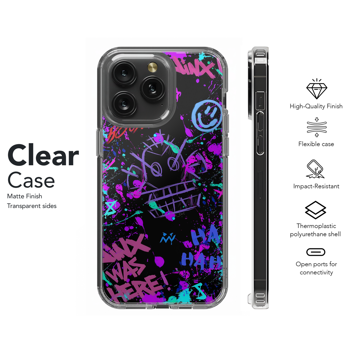 Arcane Neon Graffiti Skull Phone Case iPhone Samsung Cover Pixel 4055 - Image 8