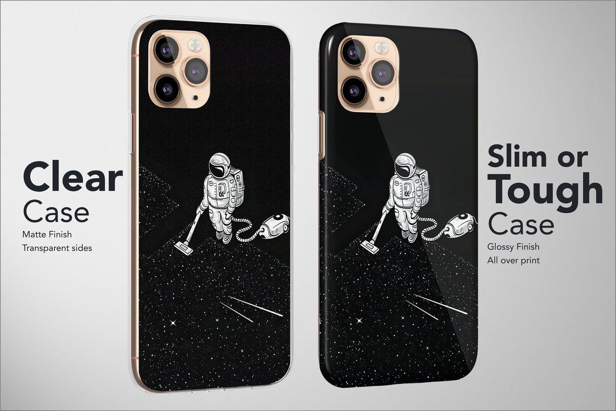 Astronaut Phone Case Black Funny Galaxy Space Moon Planets Cover - Image 2