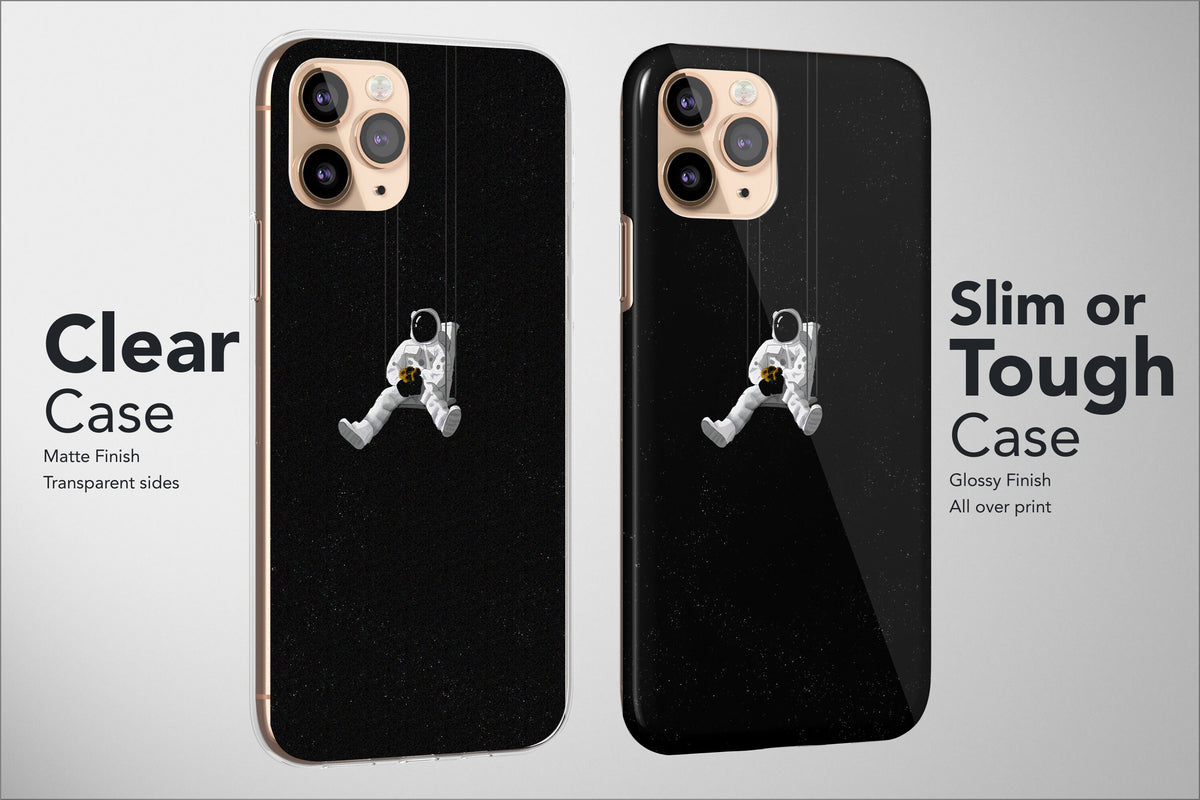 Astronaut Phone Case Black Funny Galaxy Space Moon Planets Cover - Image 3