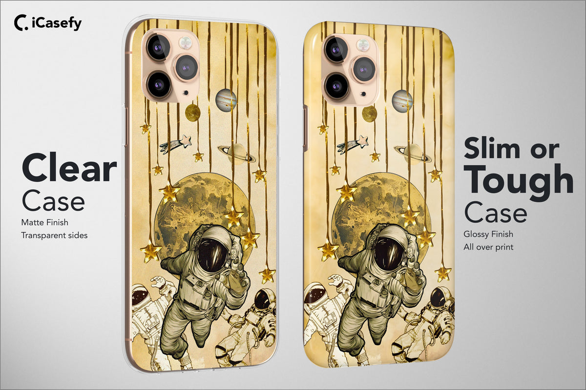 Astronaut Phone Case Universe Funny Blue Space Moon Planets Cover - Image 2