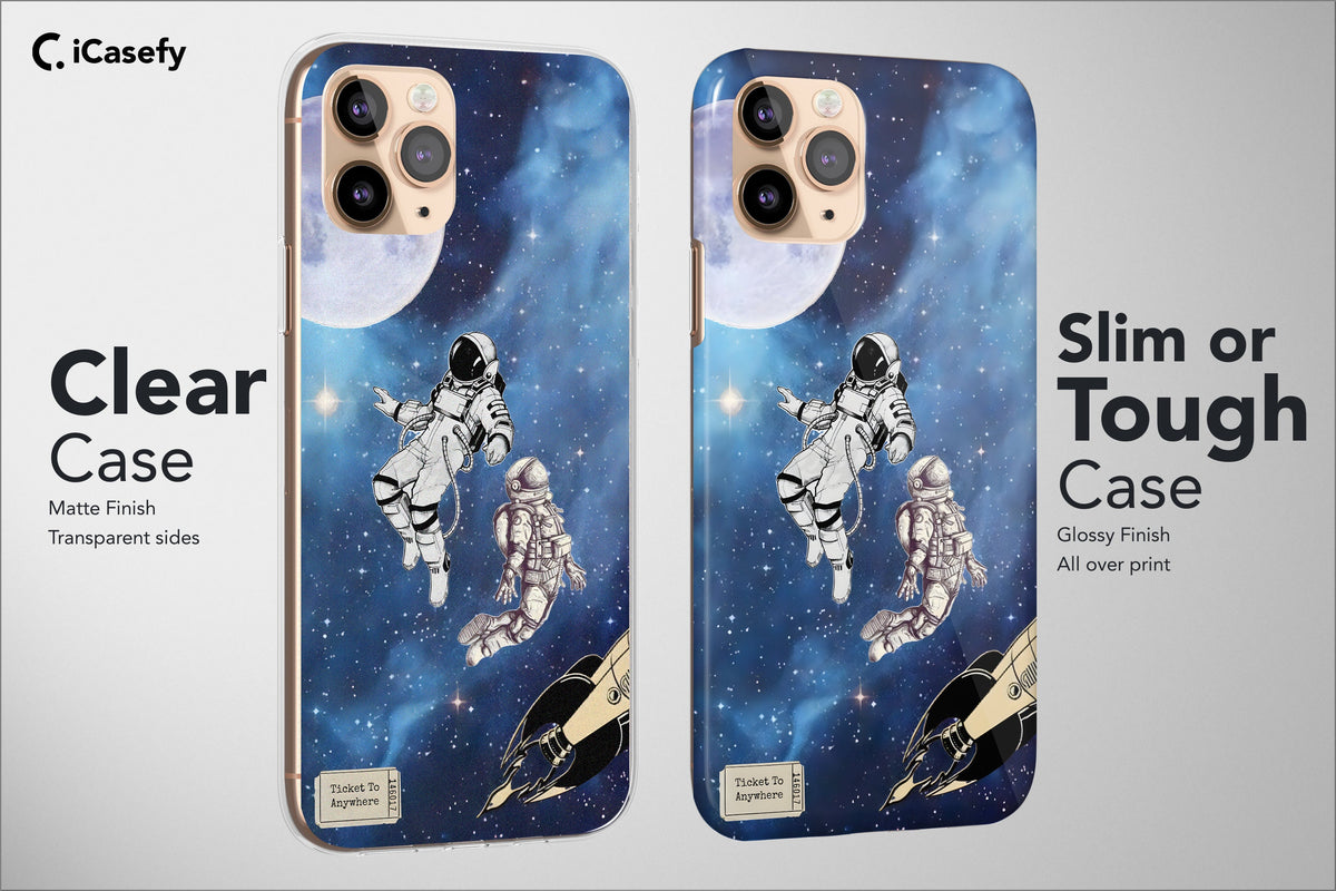 Astronaut Phone Case Universe Funny Blue Space Moon Planets Cover - Image 3