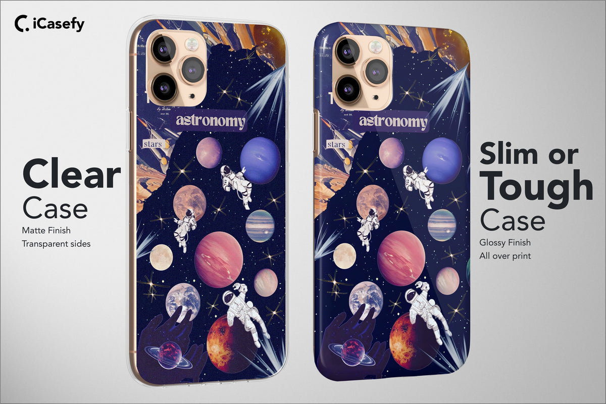 Astronaut Phone Case Universe Funny Blue Space Moon Planets Cover - Image 4