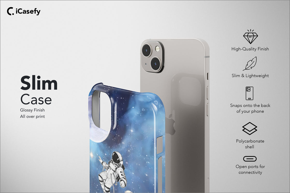 Astronaut Phone Case Universe Funny Blue Space Moon Planets Cover - Image 7