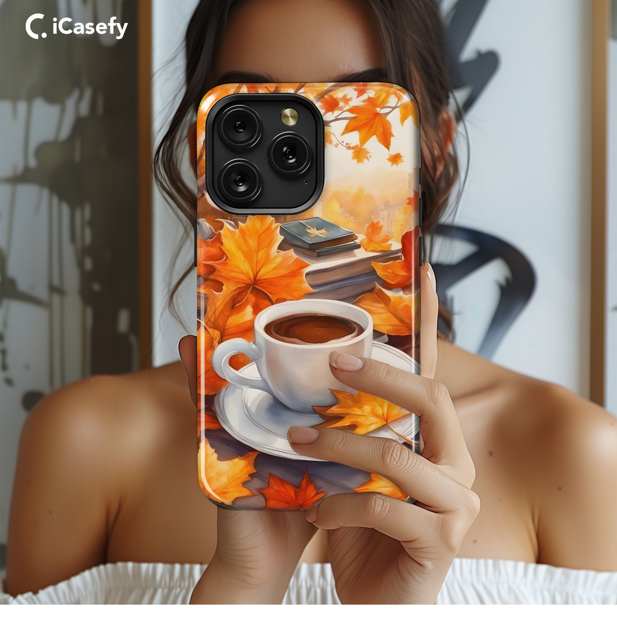 Autumn Decoration With Coffee  Phone Case iPhone Samsung Cover Pixel 1758 - Image 2