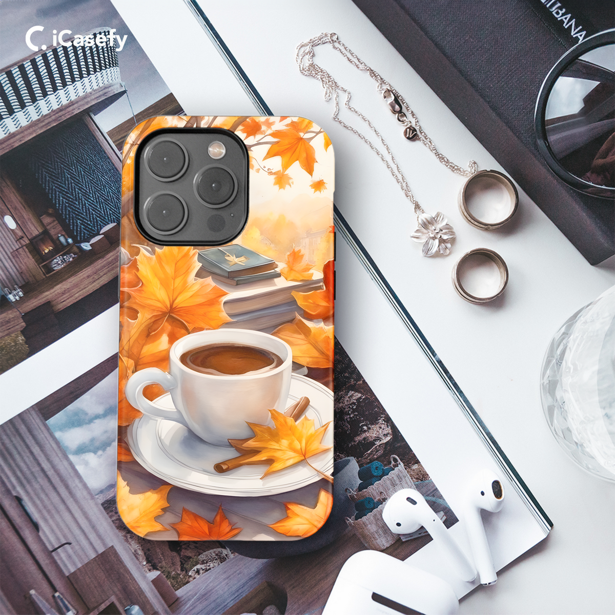 Autumn Decoration With Coffee  Phone Case iPhone Samsung Cover Pixel 1758 - Image 3