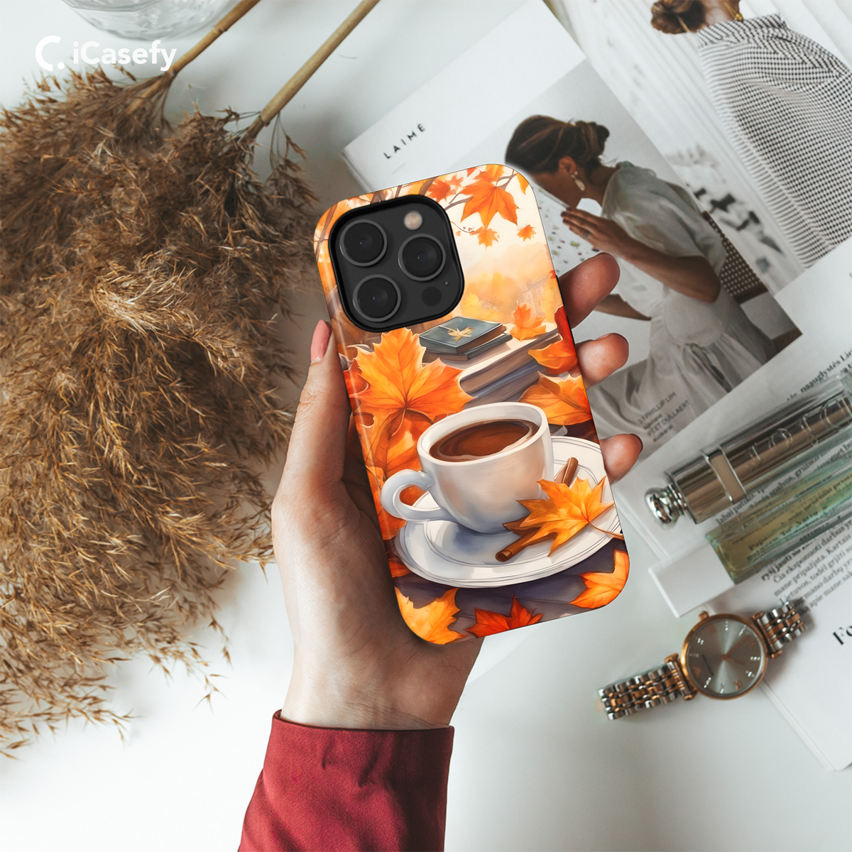 Autumn Decoration With Coffee  Phone Case iPhone Samsung Cover Pixel 1758 - Image 4