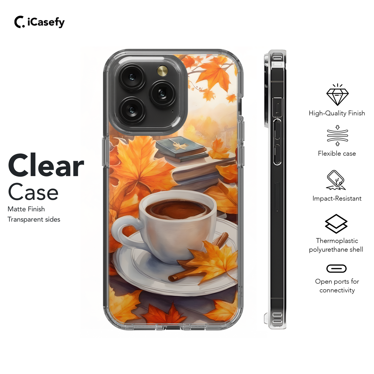 Autumn Decoration With Coffee  Phone Case iPhone Samsung Cover Pixel 1758 - Image 8