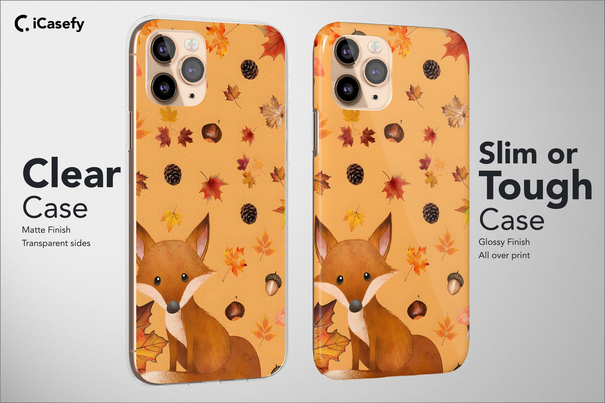 Autumn Fall Animal Fox Phone Case Aesthetic Cartoon Cover - Image 3