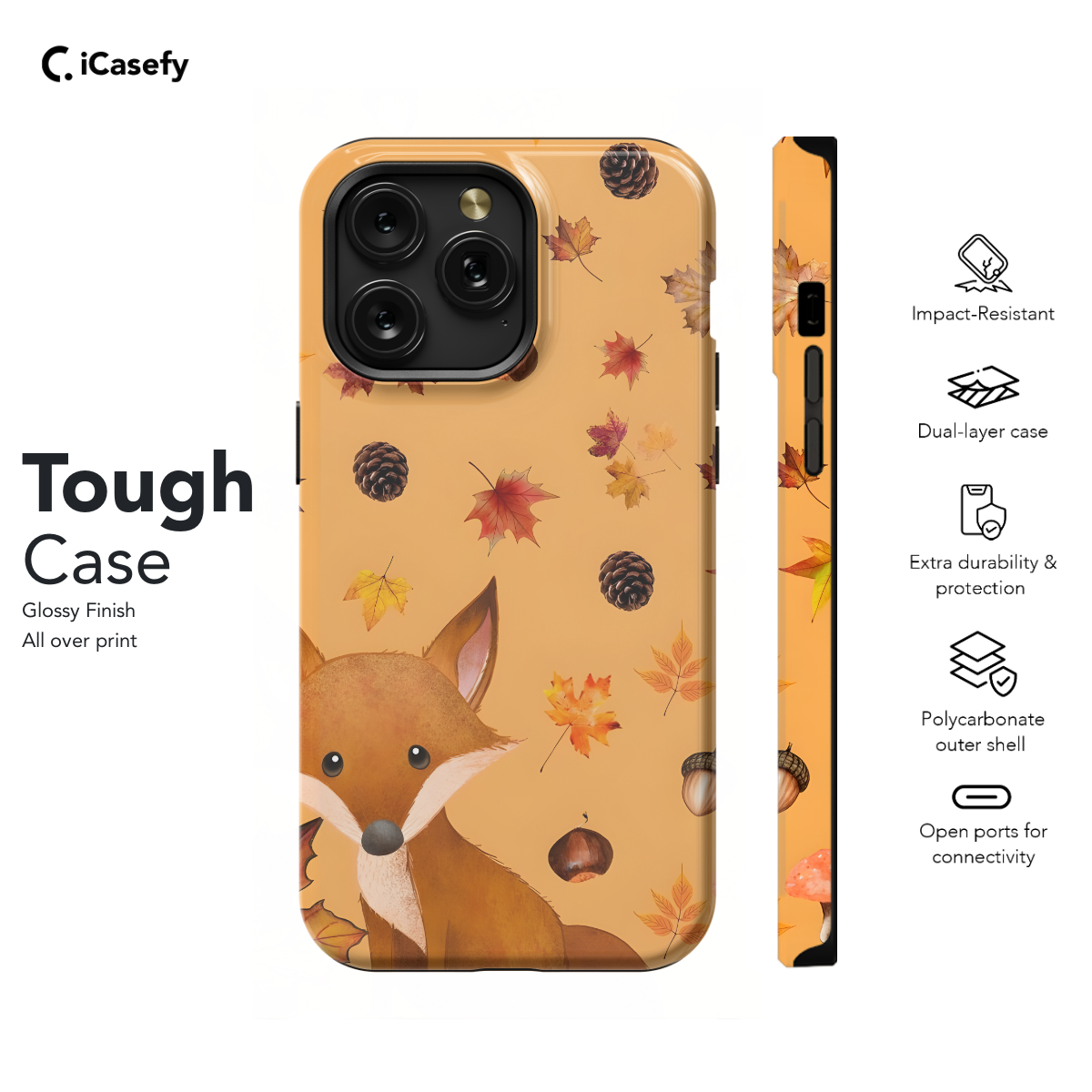 Autumn Fox in Fall Cones Phone Case iPhone Samsung Pixel & More 222 - Image 5