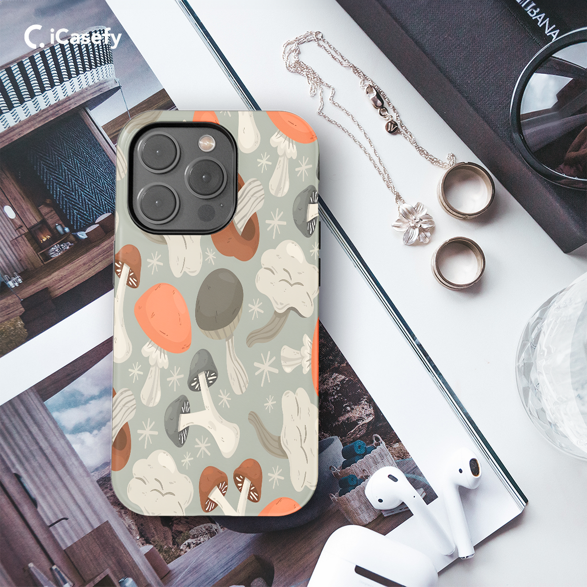 Autumn Hand Drawn Mushrooms Phone Case iPhone Samsung Cover Pixel 1145 - Image 3