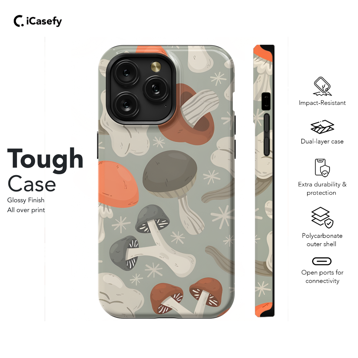 Autumn Hand Drawn Mushrooms Phone Case iPhone Samsung Cover Pixel 1145 - Image 5