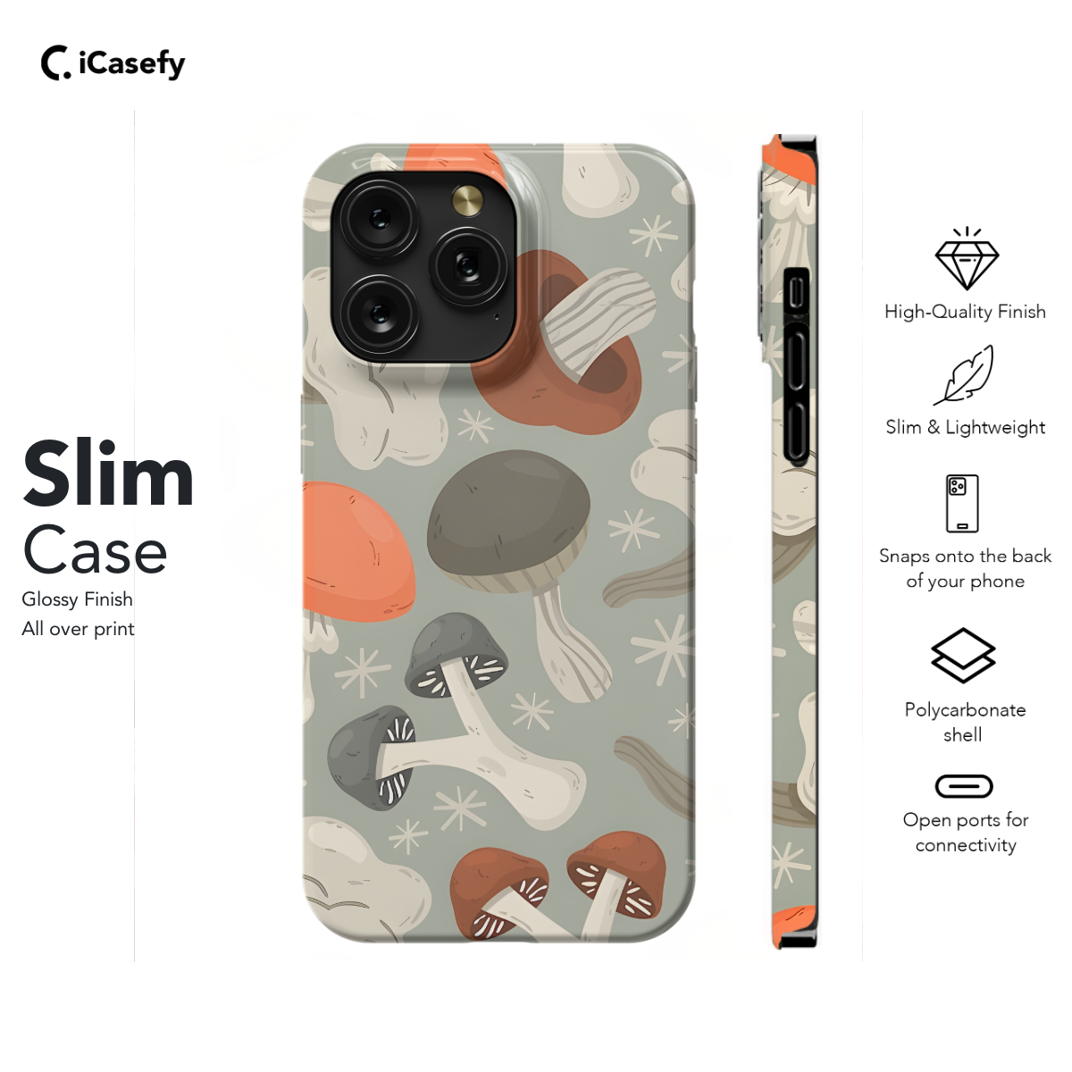 Autumn Hand Drawn Mushrooms Phone Case iPhone Samsung Cover Pixel 1145 - Image 6