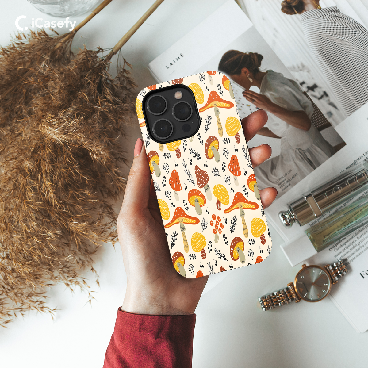 Autumn Hand Drawn Mushrooms Phone Case iPhone Samsung Cover Pixel 1146 - Image 2