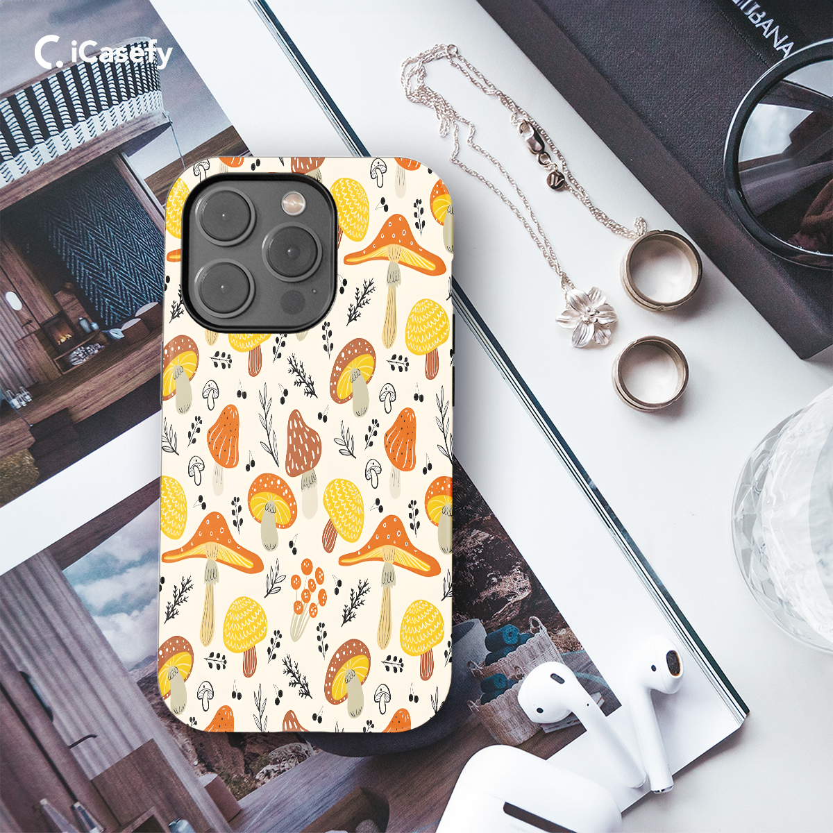 Autumn Hand Drawn Mushrooms Phone Case iPhone Samsung Cover Pixel 1146 - Image 3