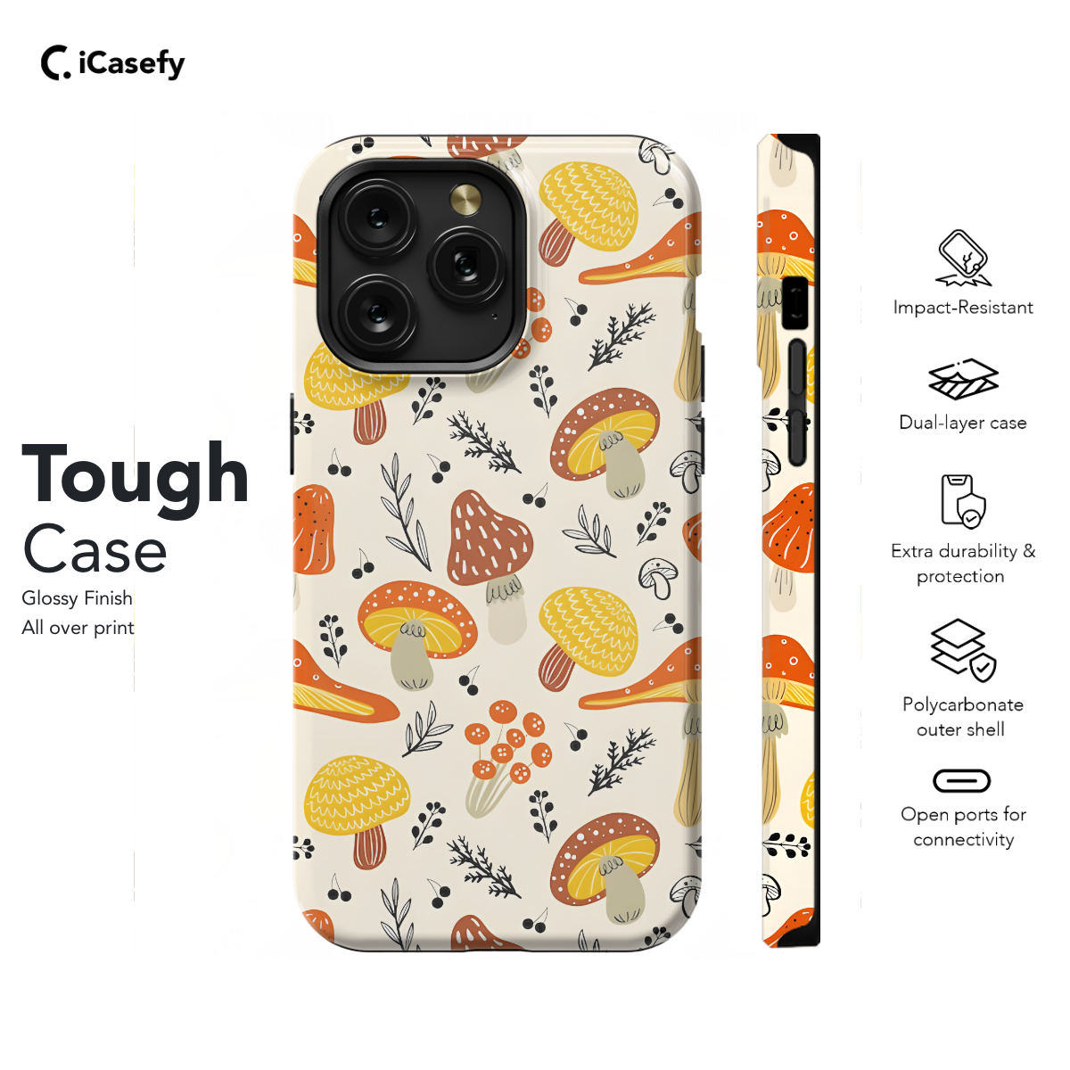 Autumn Hand Drawn Mushrooms Phone Case iPhone Samsung Cover Pixel 1146 - Image 5