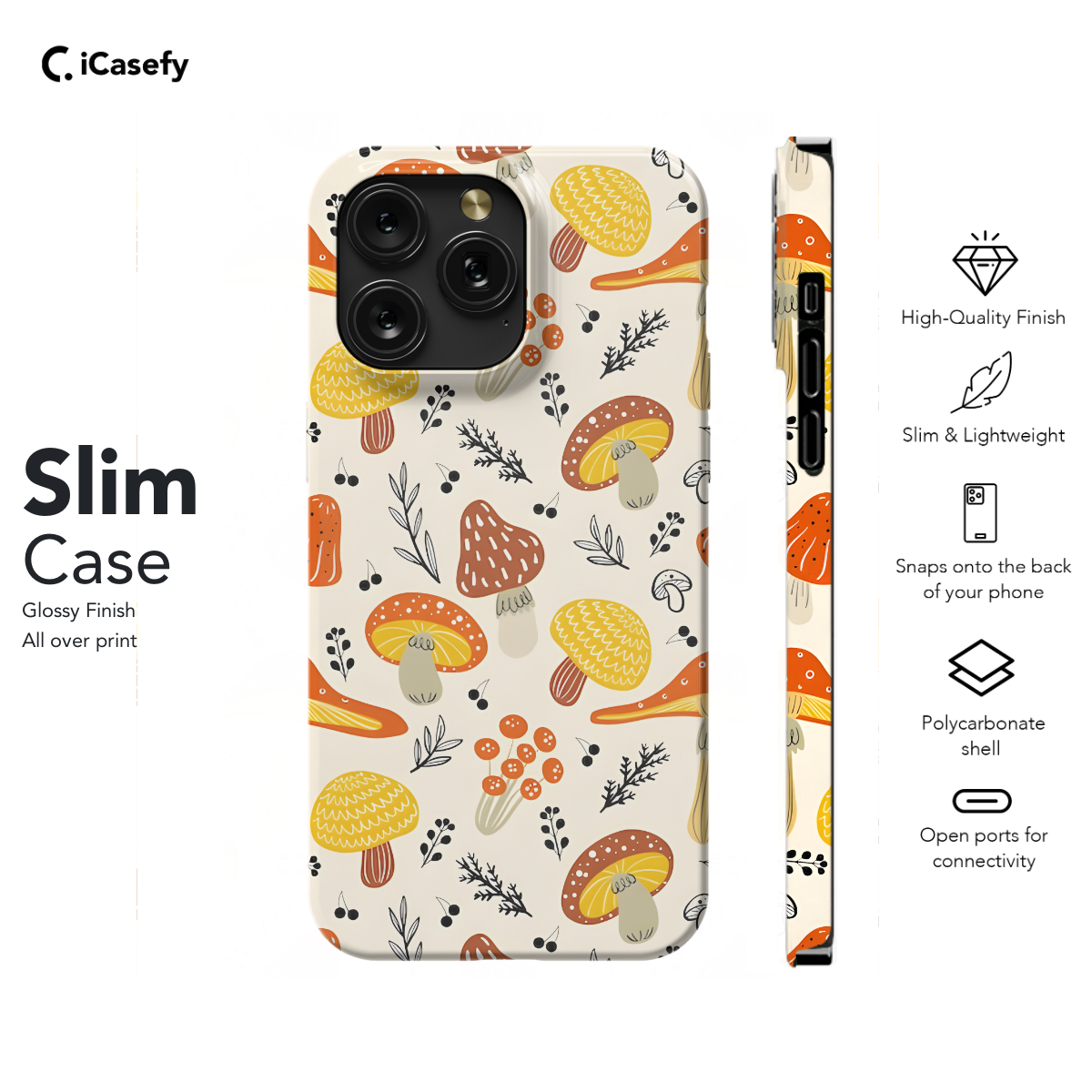 Autumn Hand Drawn Mushrooms Phone Case iPhone Samsung Cover Pixel 1146 - Image 6