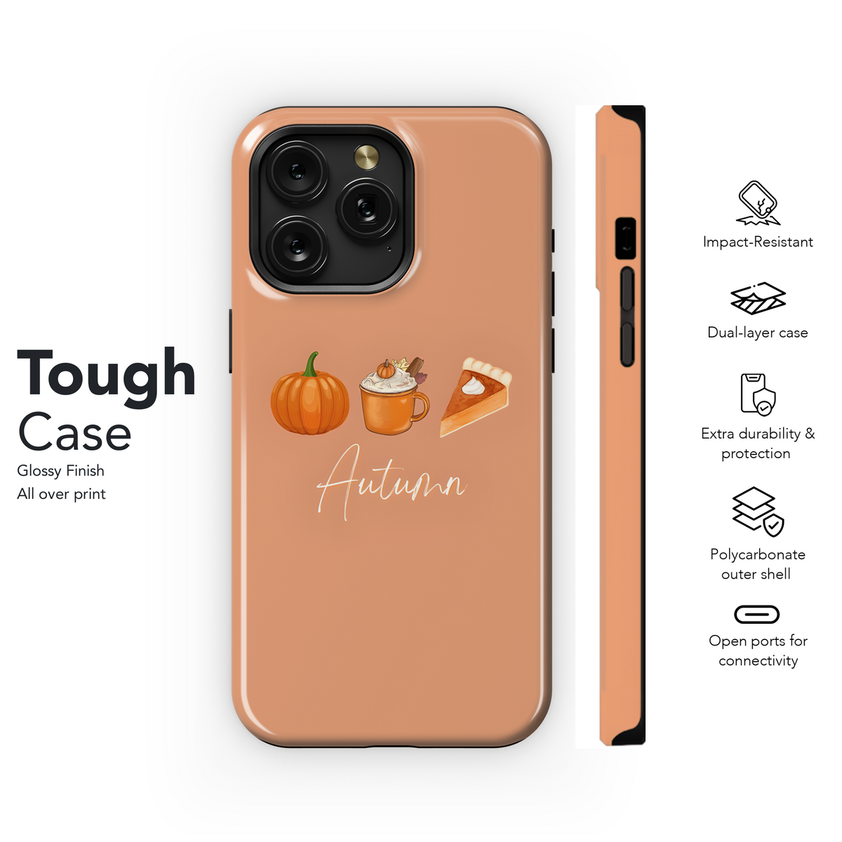 Autumn Pumpkin Cupcake Minimalist Phone Case iPhone Samsung Cover Pixel 2022 - Image 6