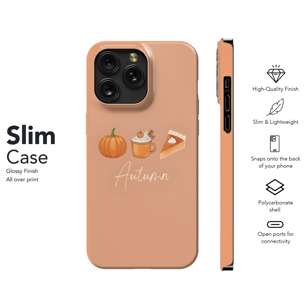 Autumn Pumpkin Cupcake Minimalist Phone Case iPhone Samsung Cover Pixel 2022 - Image 7