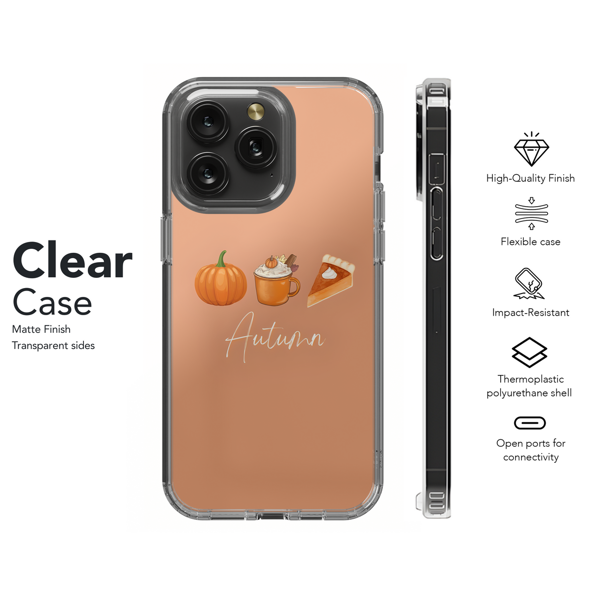 Autumn Pumpkin Cupcake Minimalist Phone Case iPhone Samsung Cover Pixel 2022 - Image 8