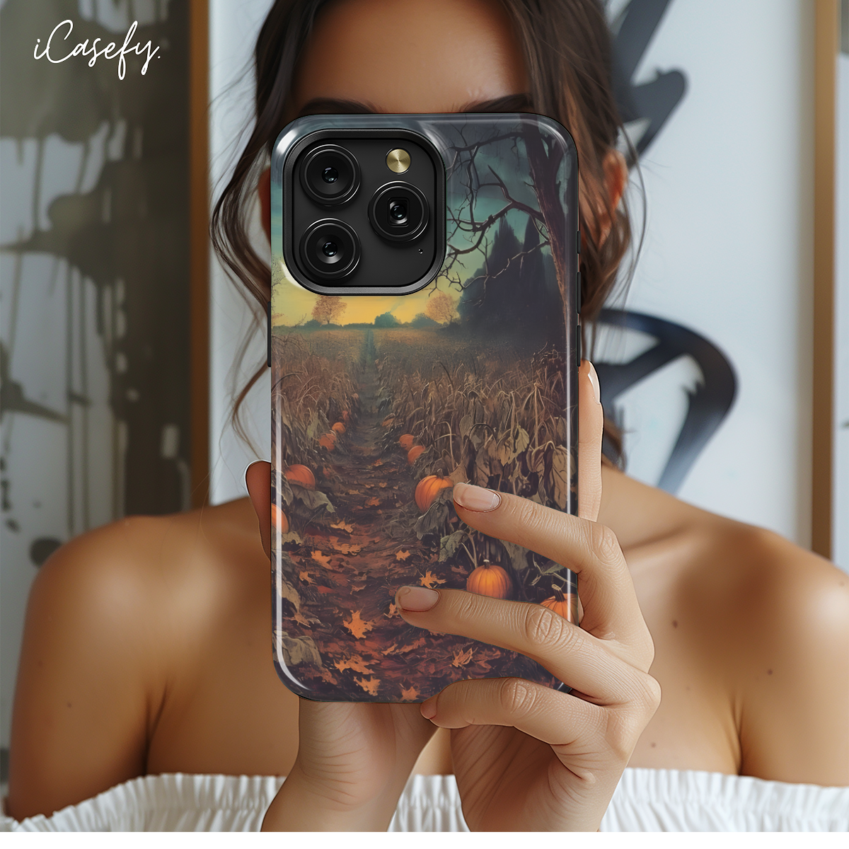 Autumn Pumpkin Field Gothic Witchy Phone Case iPhone Samsung Cover Pixel 1711 - Image 2