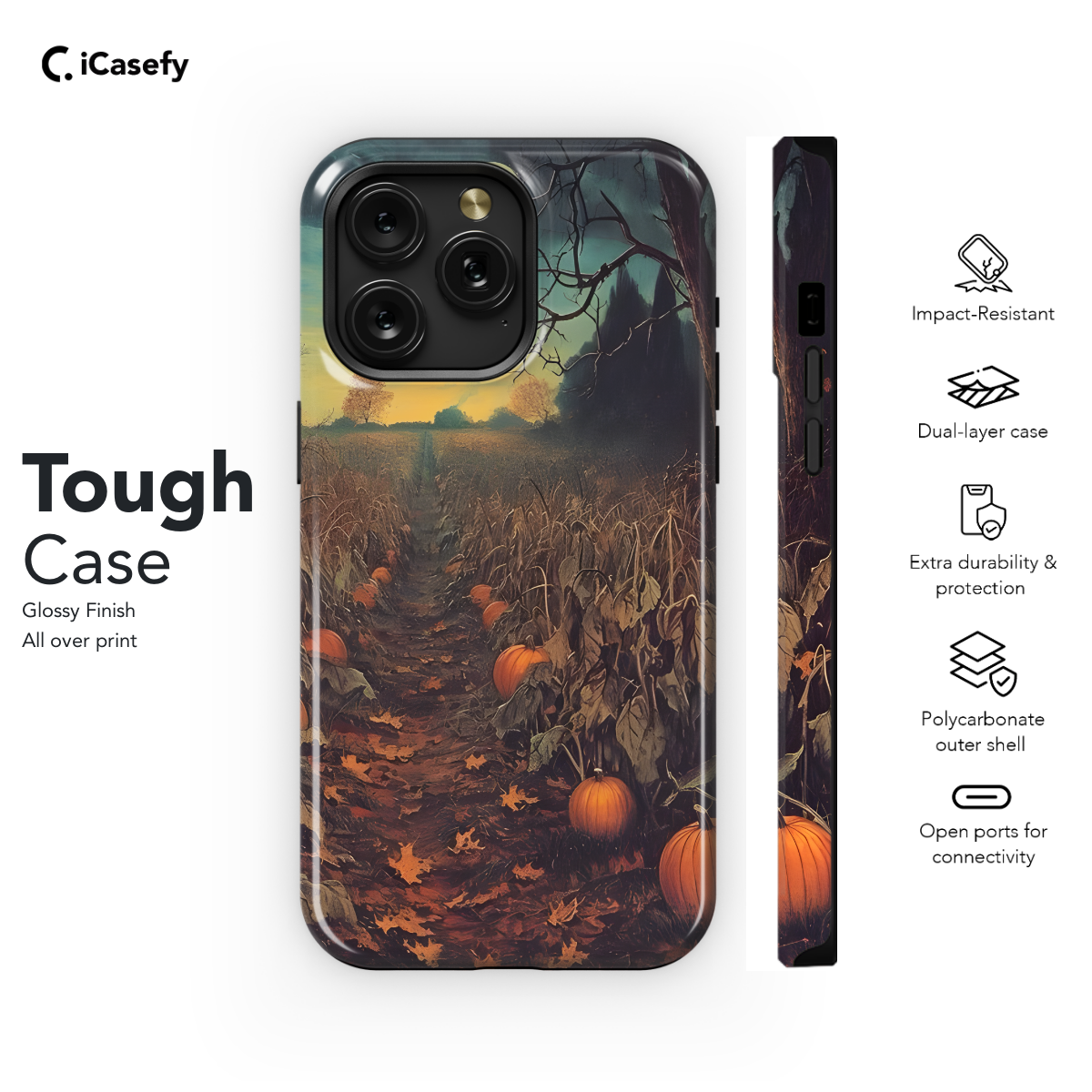 Autumn Pumpkin Field Gothic Witchy Phone Case iPhone Samsung Cover Pixel 1711 - Image 6