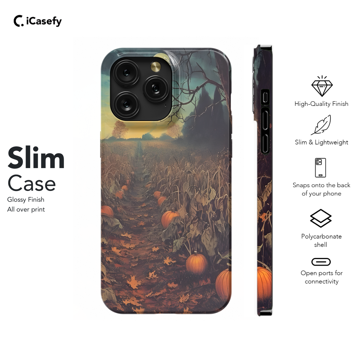 Autumn Pumpkin Field Gothic Witchy Phone Case iPhone Samsung Cover Pixel 1711 - Image 7