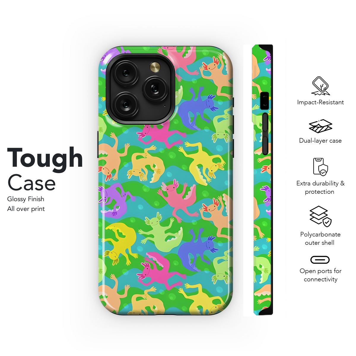 Axolotl Wave Phone Case iPhone Samsung Cover Pixel 3263 - Image 6