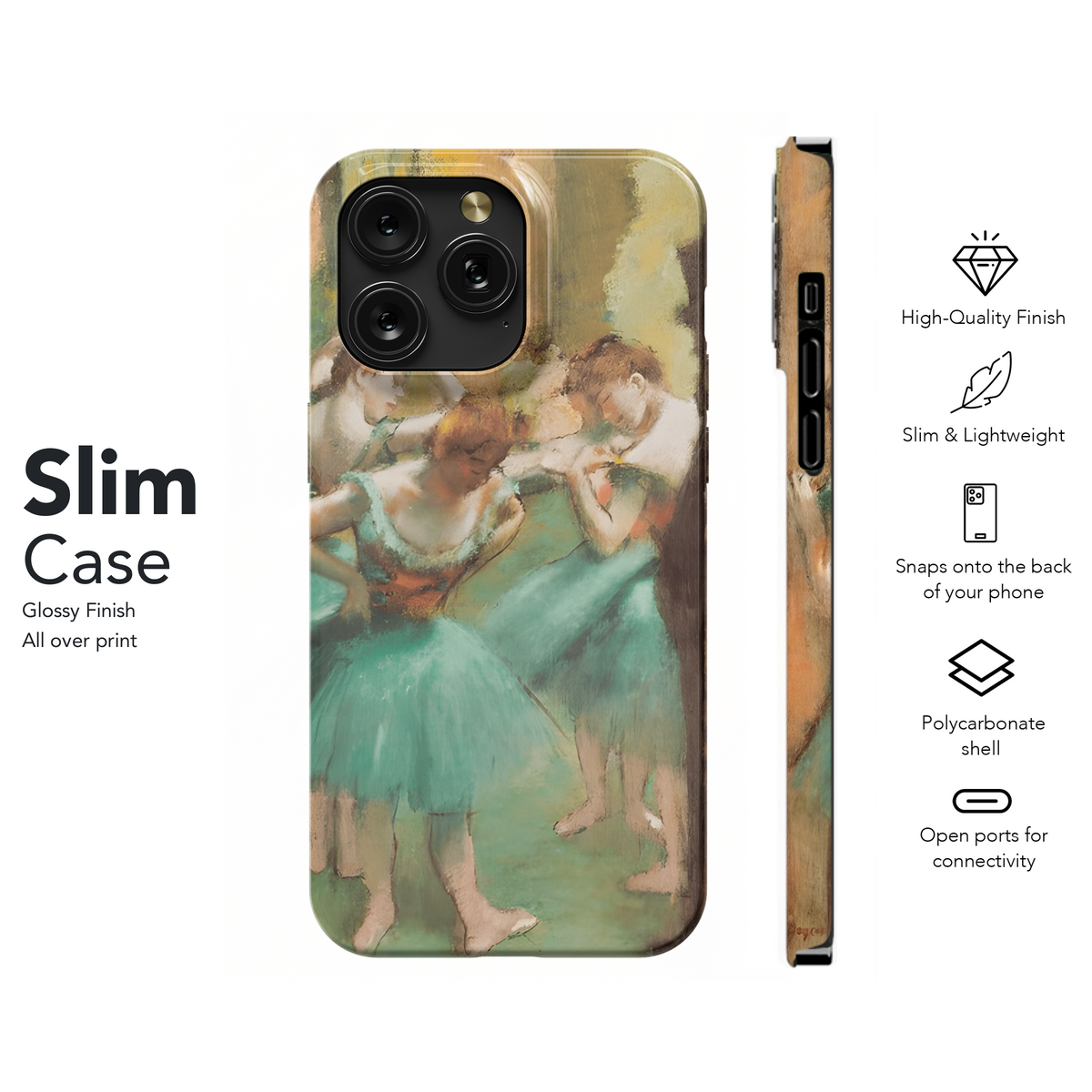 Ballerina Painting by Edgar Degas Phone Case iPhone Samsung Cover Pixel 2403 - Image 7