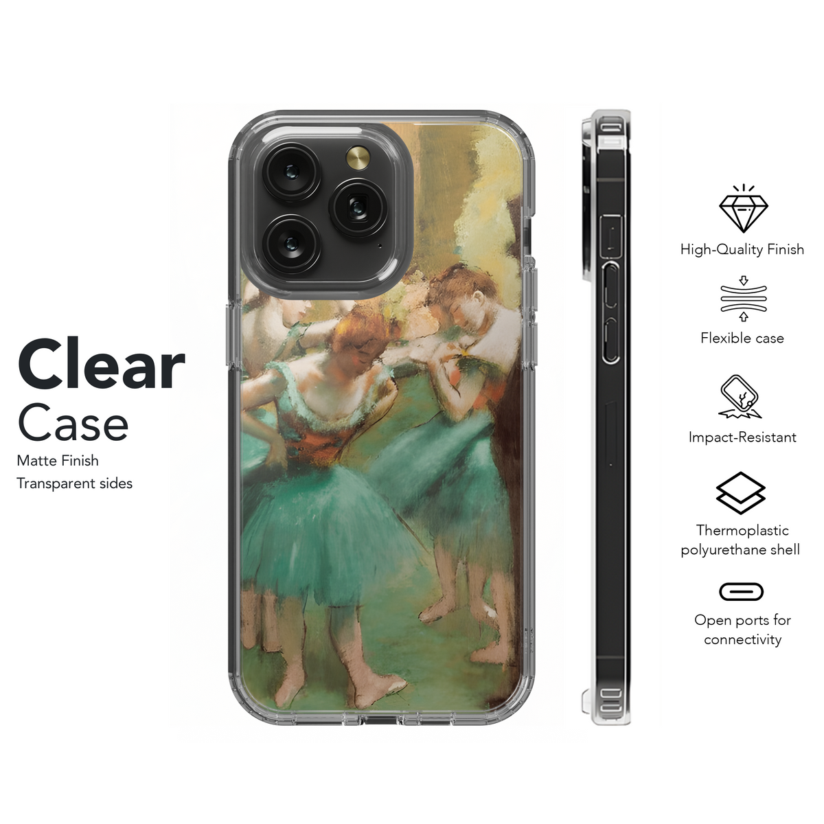 Ballerina Painting by Edgar Degas Phone Case iPhone Samsung Cover Pixel 2403 - Image 8