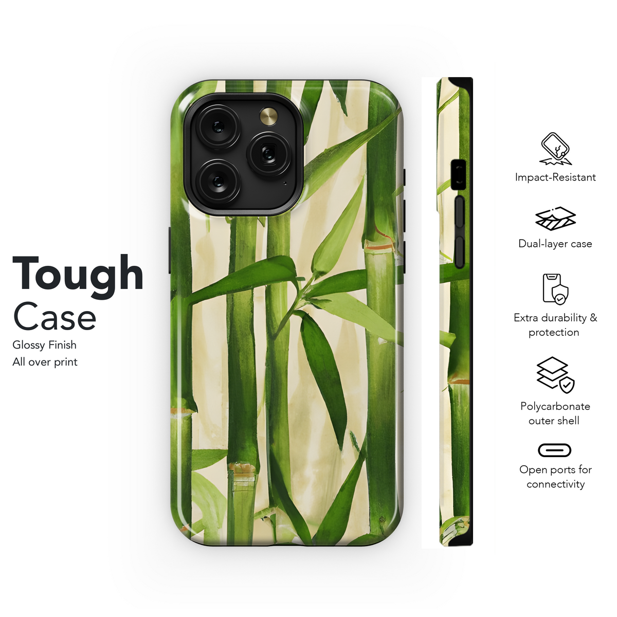 Bamboo Leaves Phone Case iPhone Samsung Cover Pixel 3647 - Image 6