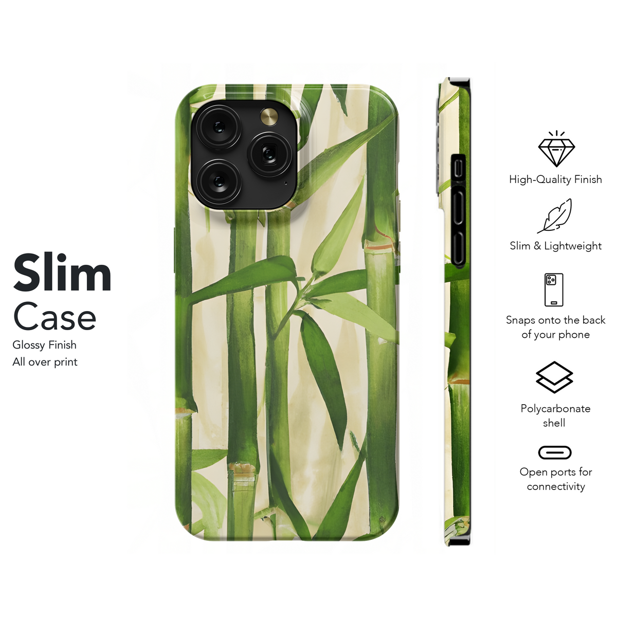 Bamboo Leaves Phone Case iPhone Samsung Cover Pixel 3647 - Image 7