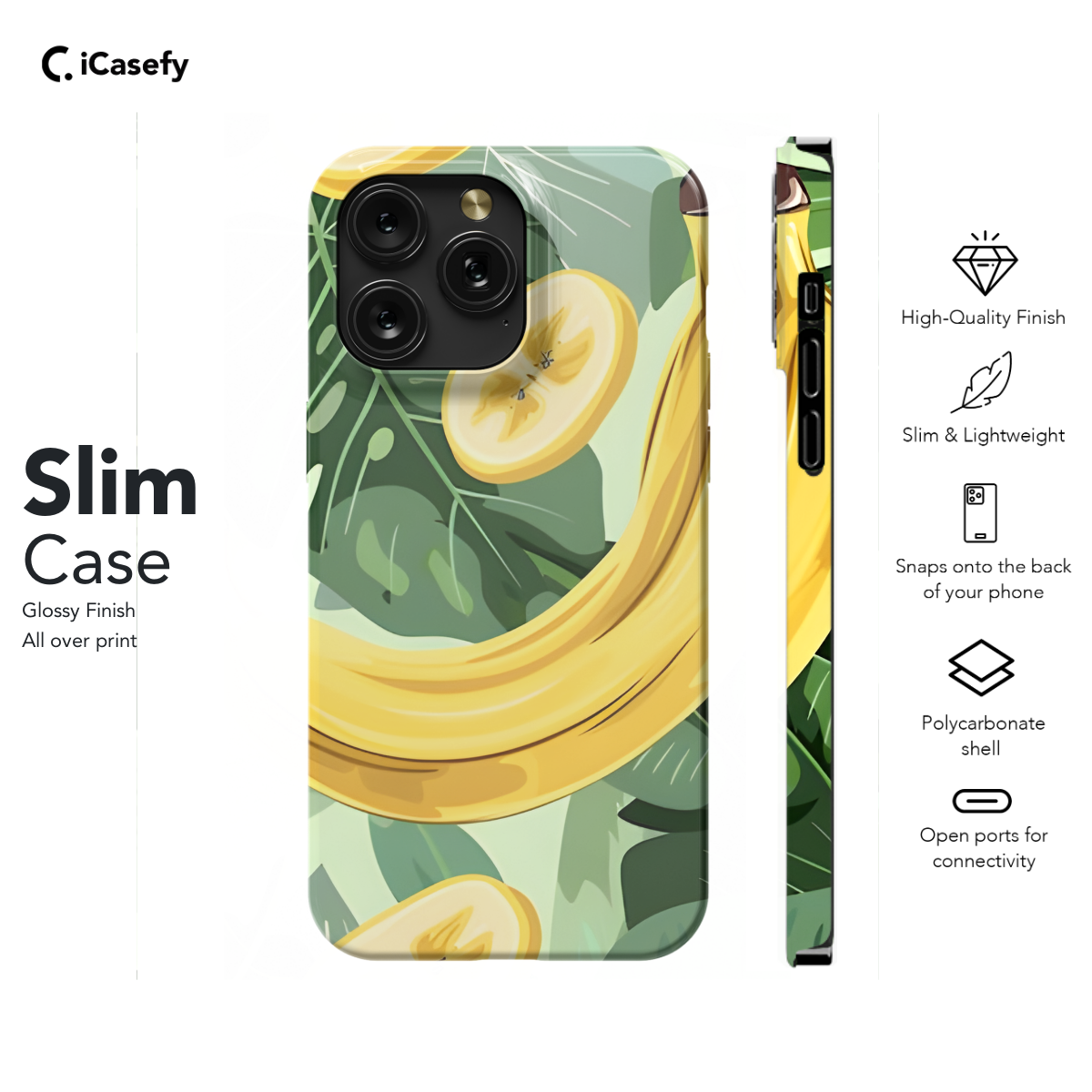 Banana and geen leaves Phone Case iPhone Samsung Cover Pixel 1174 - Image 6