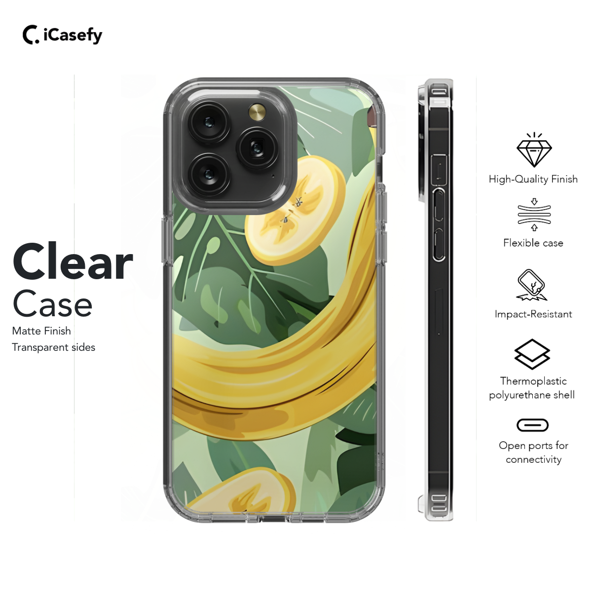 Banana and geen leaves Phone Case iPhone Samsung Cover Pixel 1174 - Image 7