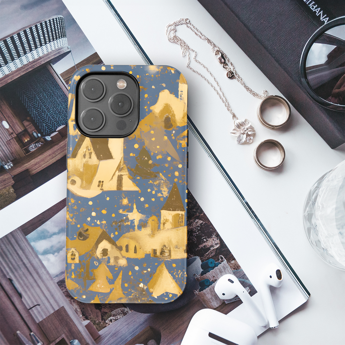 Baroque Winter Village Phone Case iPhone Samsung Cover Pixel 3606 - Image 3