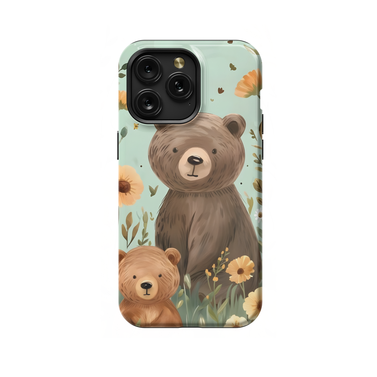 Bear family Phone Case iPhone Samsung Pixel & More 306 - Image 1