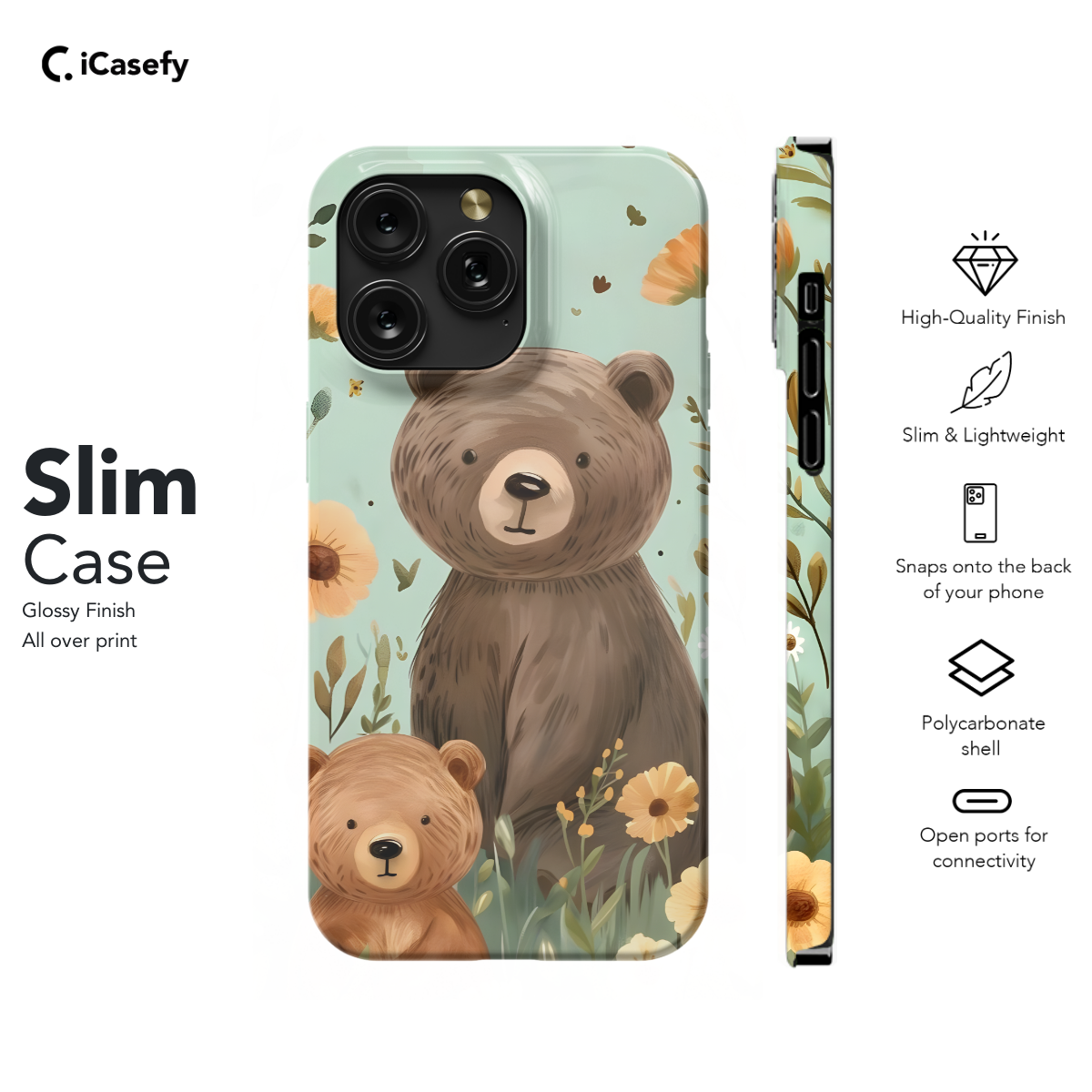 Bear family Phone Case iPhone Samsung Pixel & More 306 - Image 6