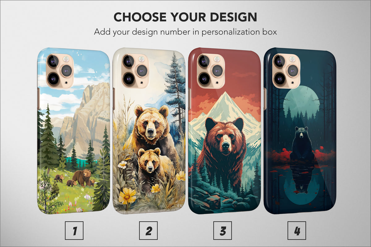 Bear Phone Case Cute Animal Aesthetic Wild Life Cover - Image 1