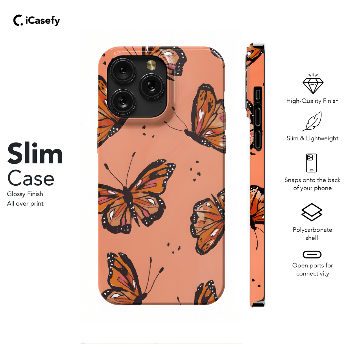 Beautiful Cute Butterfly Rainbow Glossy Spring Phone Case iPhone Samsung Cover Pixel 1928 - Image 7