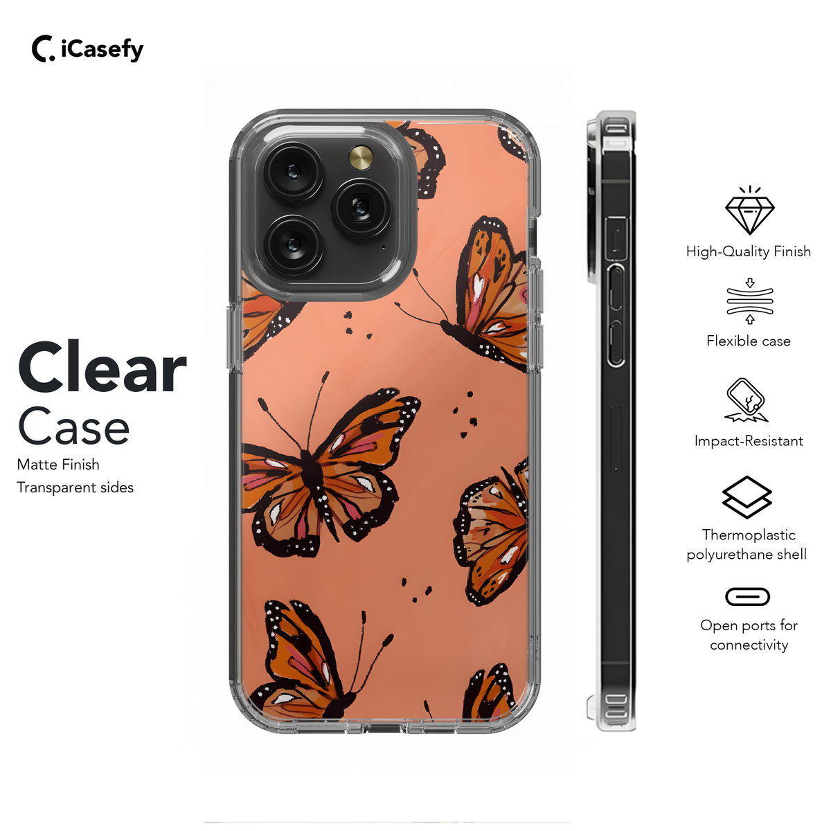 Beautiful Cute Butterfly Rainbow Glossy Spring Phone Case iPhone Samsung Cover Pixel 1928 - Image 8