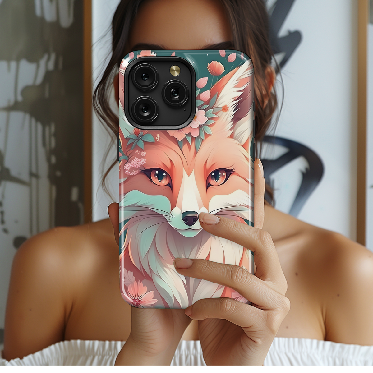 Beautiful Floral Fox Phone Case iPhone Samsung Cover Pixel 3558 - Image 2