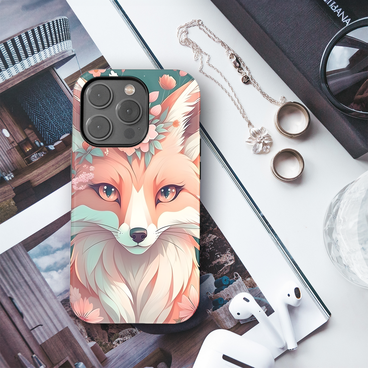 Beautiful Floral Fox Phone Case iPhone Samsung Cover Pixel 3558 - Image 3