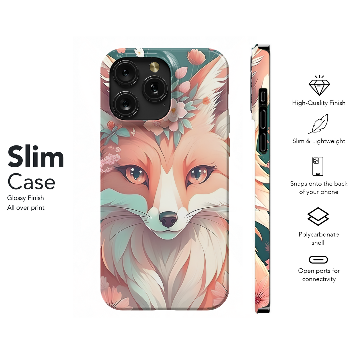 Beautiful Floral Fox Phone Case iPhone Samsung Cover Pixel 3558 - Image 7