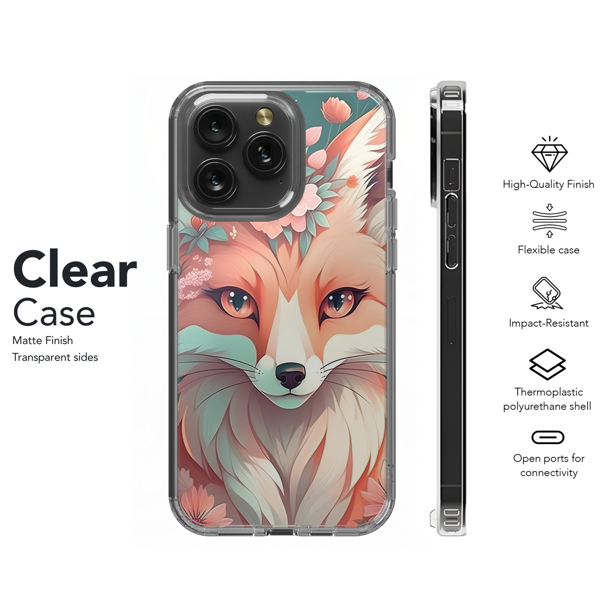 Beautiful Floral Fox Phone Case iPhone Samsung Cover Pixel 3558 - Image 8