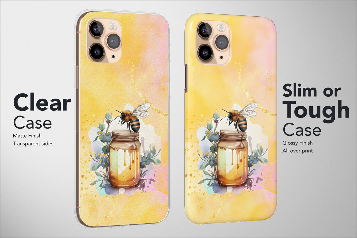 Bee Phone Case Cute Yellow Honey Shell Aesthetic Cover - Image 4