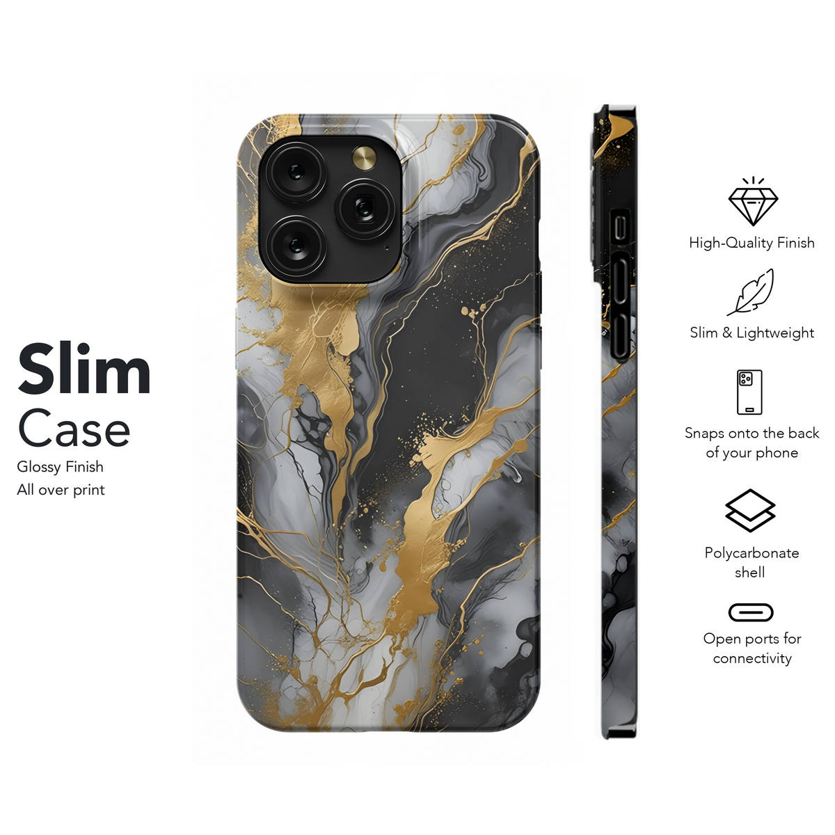 Black and White Marble Phone Case iPhone Samsung Cover Pixel 2451 - Image 7